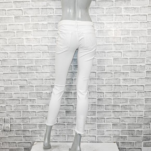 MOTHER Women's Bright White Skinny Jeans - Picture 4 of 12